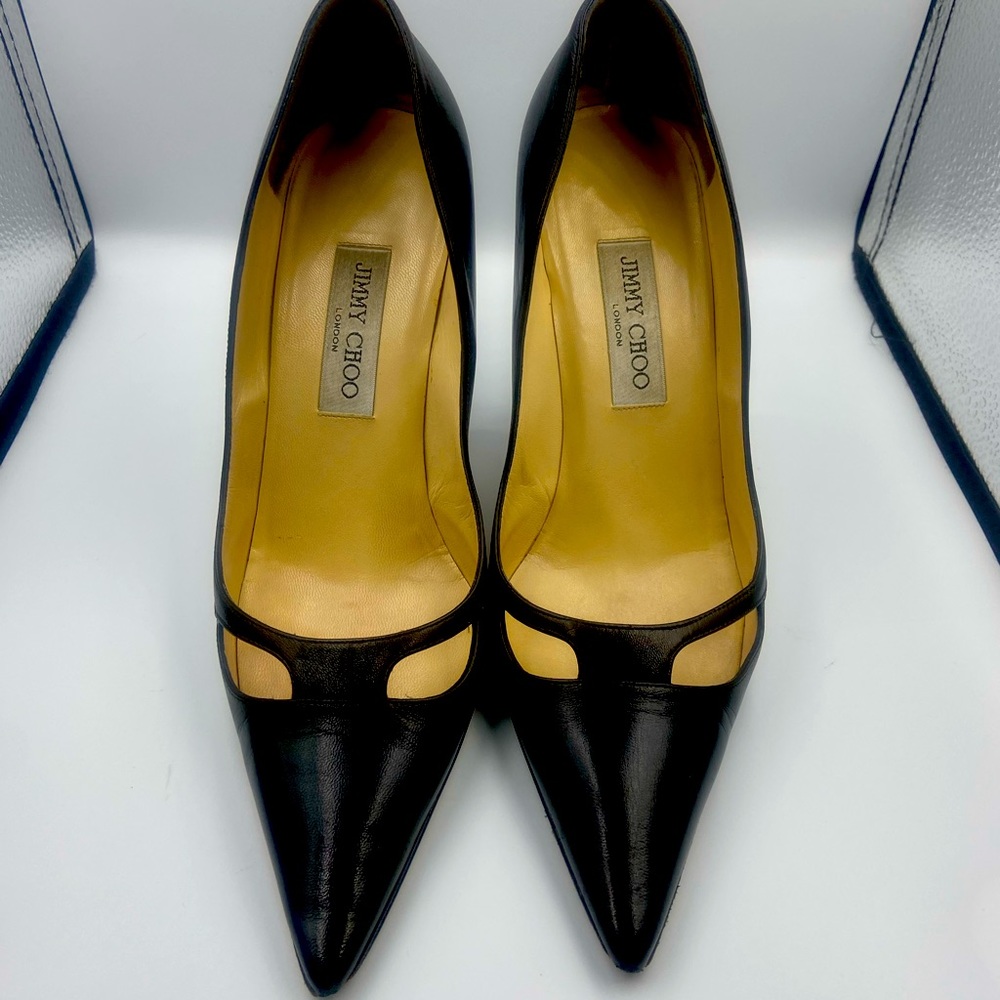 Jimmy Choo Black leather heels